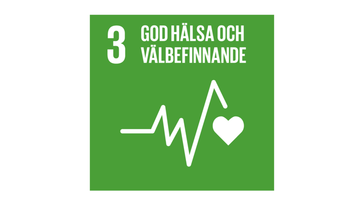 Symbol för FN:s hållbarhetsmål 3 – God hälsa och välbefinnande.