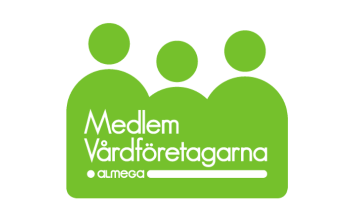 Logotyp Medlem i vårdföretagarna - Almega